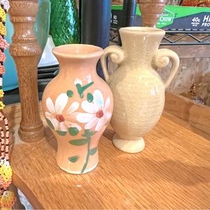 Vintage Made In Italy Hand painted  Miniature Bud Vase Set of Two